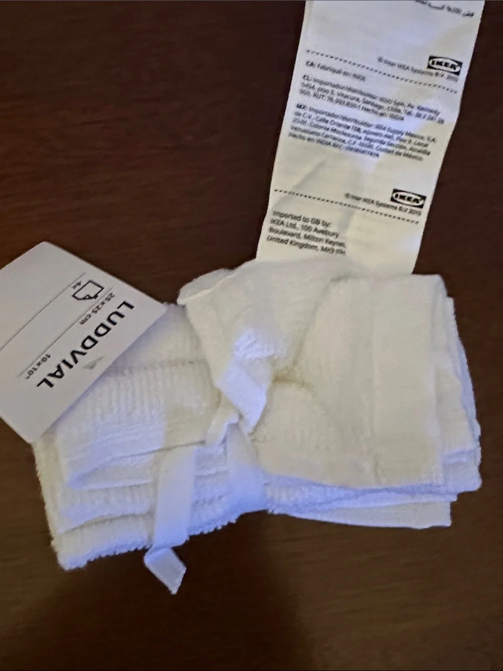 IKEA LUDDVIAL White Washcloths - 4 Pack